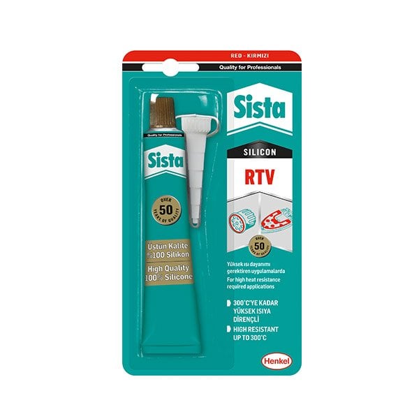 Sista Tüp Silikon RTV Kırmızı 50 Gr.