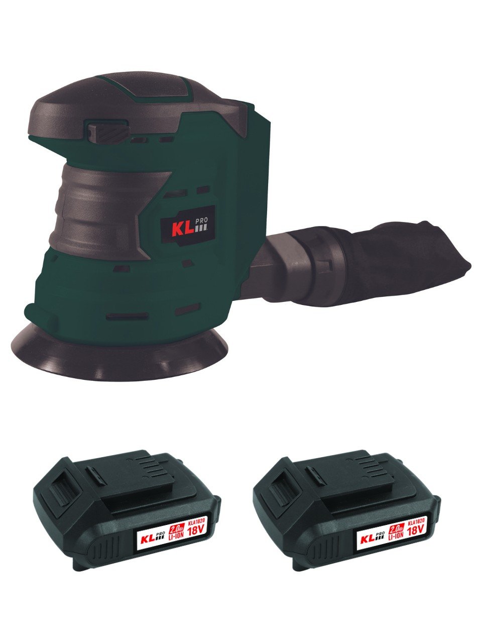 KL Pro KLEZ18-20 18V/ 125MM Çift Akülü Şarjlı Eksantrik Zımpara
