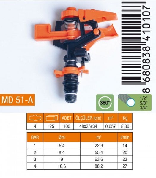 Medalyan Md51-A  Açı Ayarlı Sprink