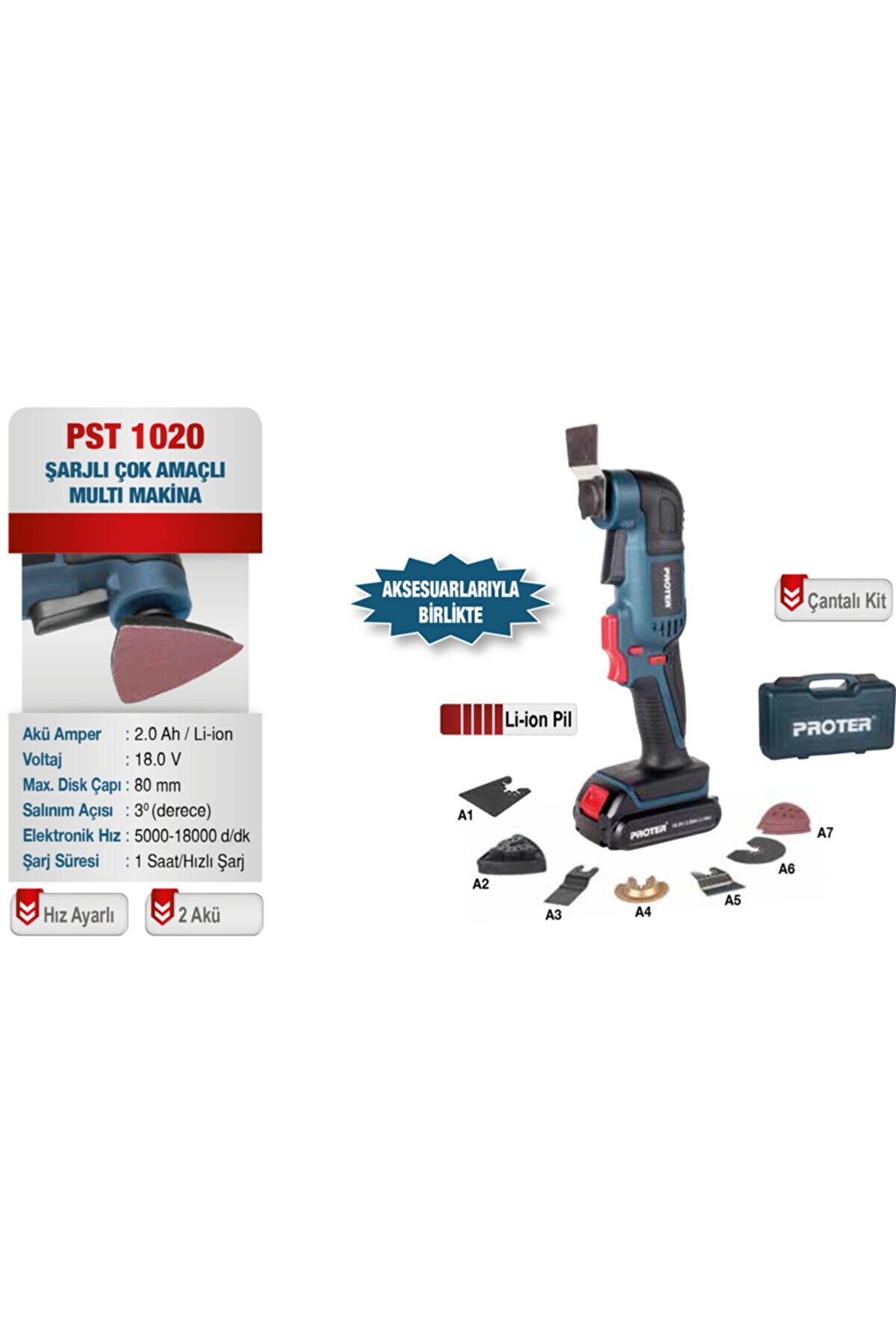 Proter Pst 1020 Multi Şarjlı Çok Amaçlı Makine